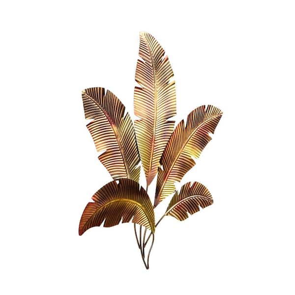 Litton Lane 33 in. x 26 in. Copper Stainless Steel Ombre Layered