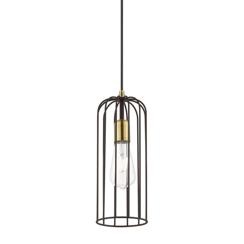 Glenbrook Mini 5'' Bronze & Antique Brass Indoor/Outdoor Pendant Light