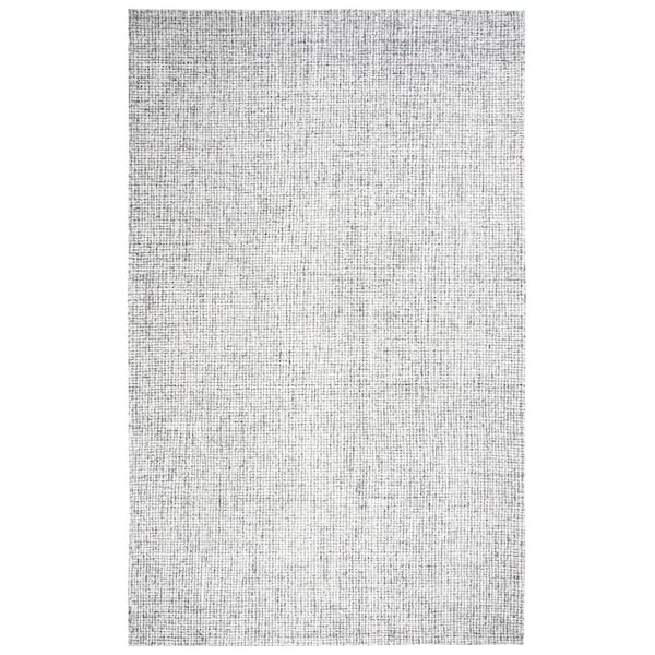 London Collection Gray/Ivory 8 ft. x 10 ft. Hand-Tufted Solid Area Rug