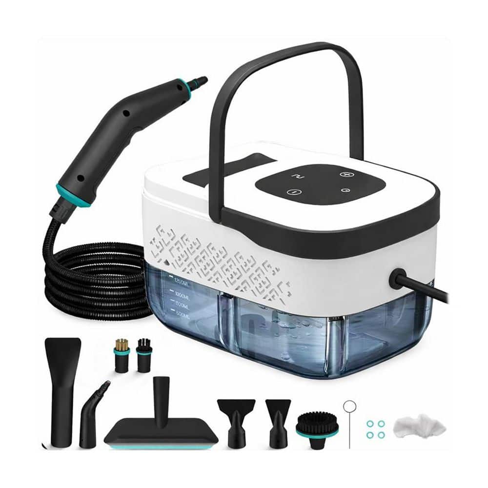 2500W Handheld Steam Cleaner Corded w 6 Levels Steam, 1. 25L Tank for Tile Grout Upholstery Couch Car, Black and White price history on PriceWatchPro