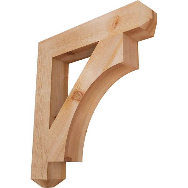 Ekena Millwork 6 in. x 38 in. x 34 in. Western Red Cedar Westlake Craftsman Rough Sawn Bracket