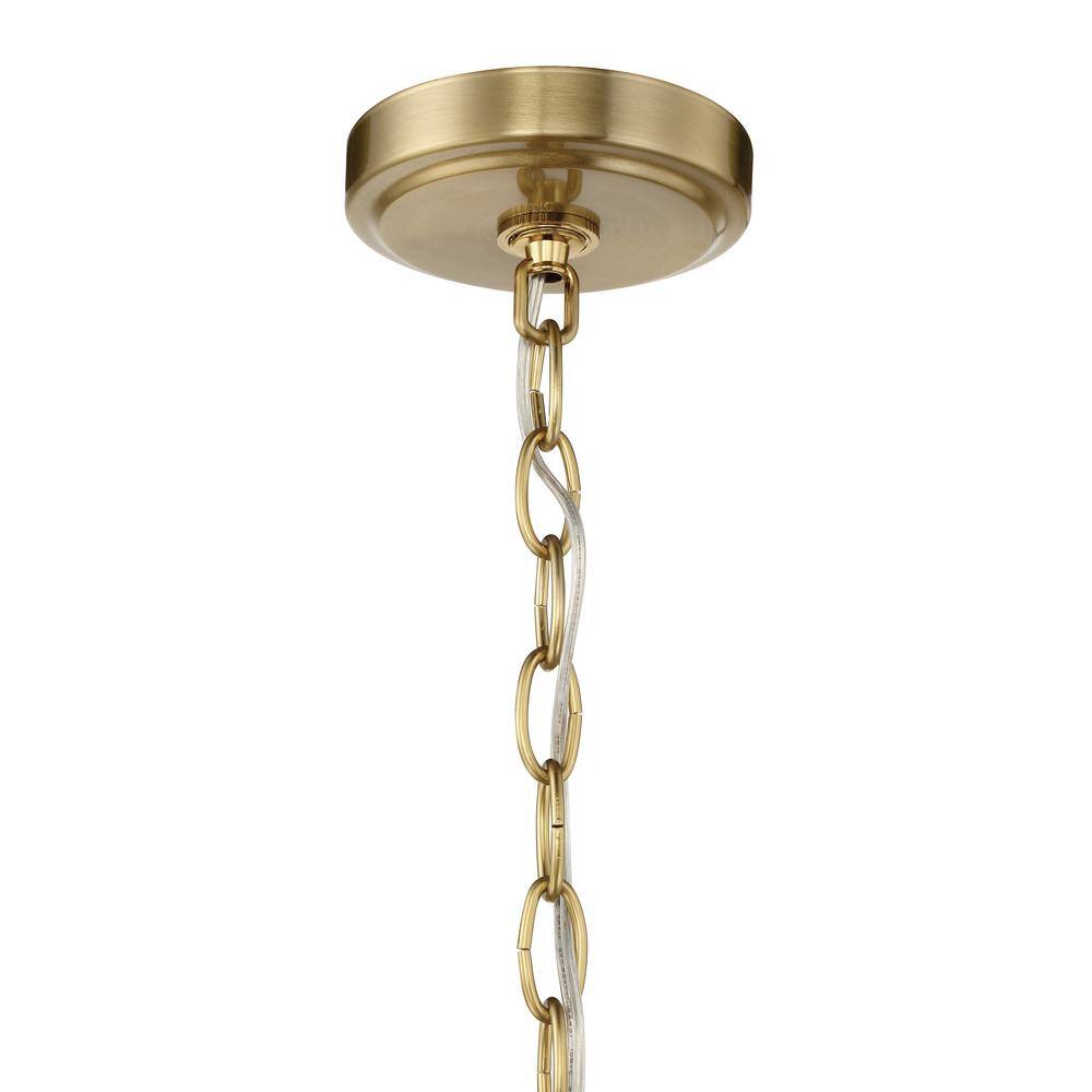 Elegant Satin Brass 5-Light Chandelier with Clear Seeded Glass