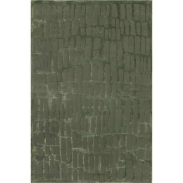Summit Plush Textured Washable Forest Green 3 ft. x 5 ft. Indoor Area Rug