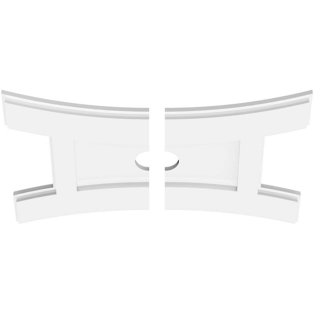 White PVC Contemporary Two-Piece Ceiling Medallion