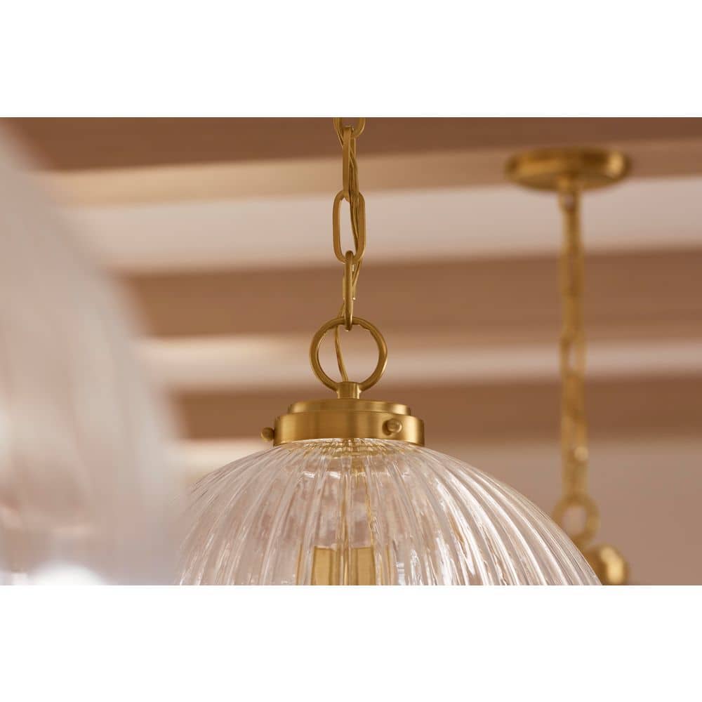 Embra Brushed Nickel 14" Glass Pendant Light