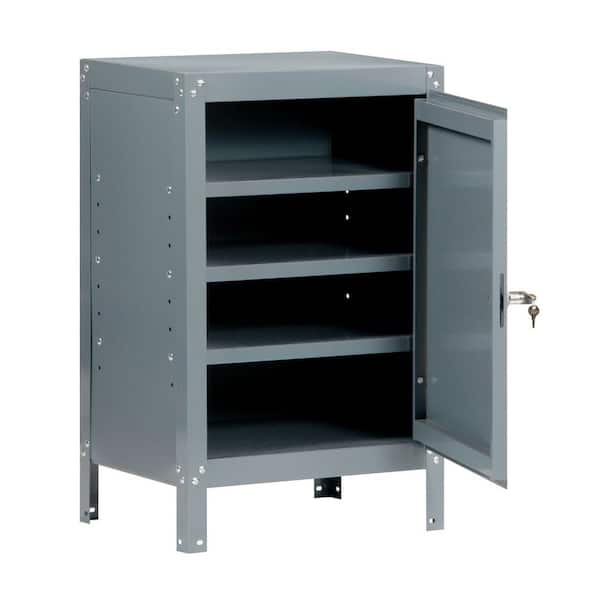 Edsal 34 in. H x 21 in. W x 15.5 in. D 3-Shelf Steel Freestanding Base Storage Cabinet in Gray