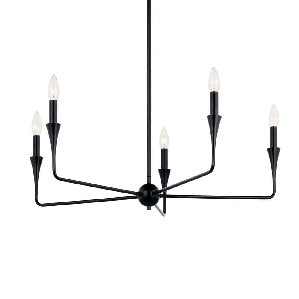 Alvaro Black 5-Light Modern Candle Chandelier
