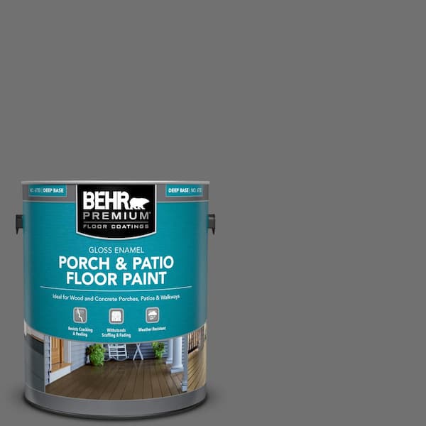 BEHR PREMIUM 1 gal. #AE-48 Machine Gray Gloss Enamel Interior/Exterior Porch and Patio Floor Paint