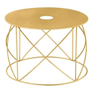 6.89 in. Yellow Metal Trellis Drum Pendant Shade with 2.25 in. Lip Fitter