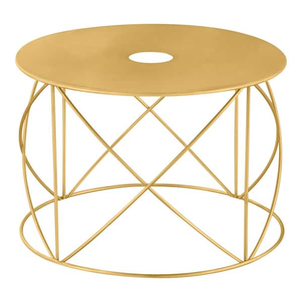 6.89 in. Yellow Metal Trellis Drum Pendant Shade with 2.25 in. Lip Fitter