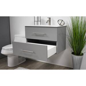 DHP Tribecca 30 Inch Floating Wall Mounted Bathroom Vanity with