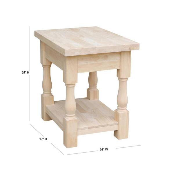 International Concepts Tuscan Unfinished End Table Ot 17e The Home Depot International Concepts Tuscan, Unfinished Wooden Side Table
