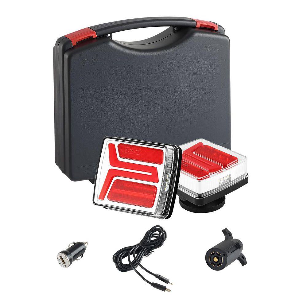 Trailer Lights, 0.89 ft. 2PCS 12V Square LED Magnetic Wireless Kit with Stop Brake Turn Tail License Plate Lamp(Cable) price history on PriceWatchPro