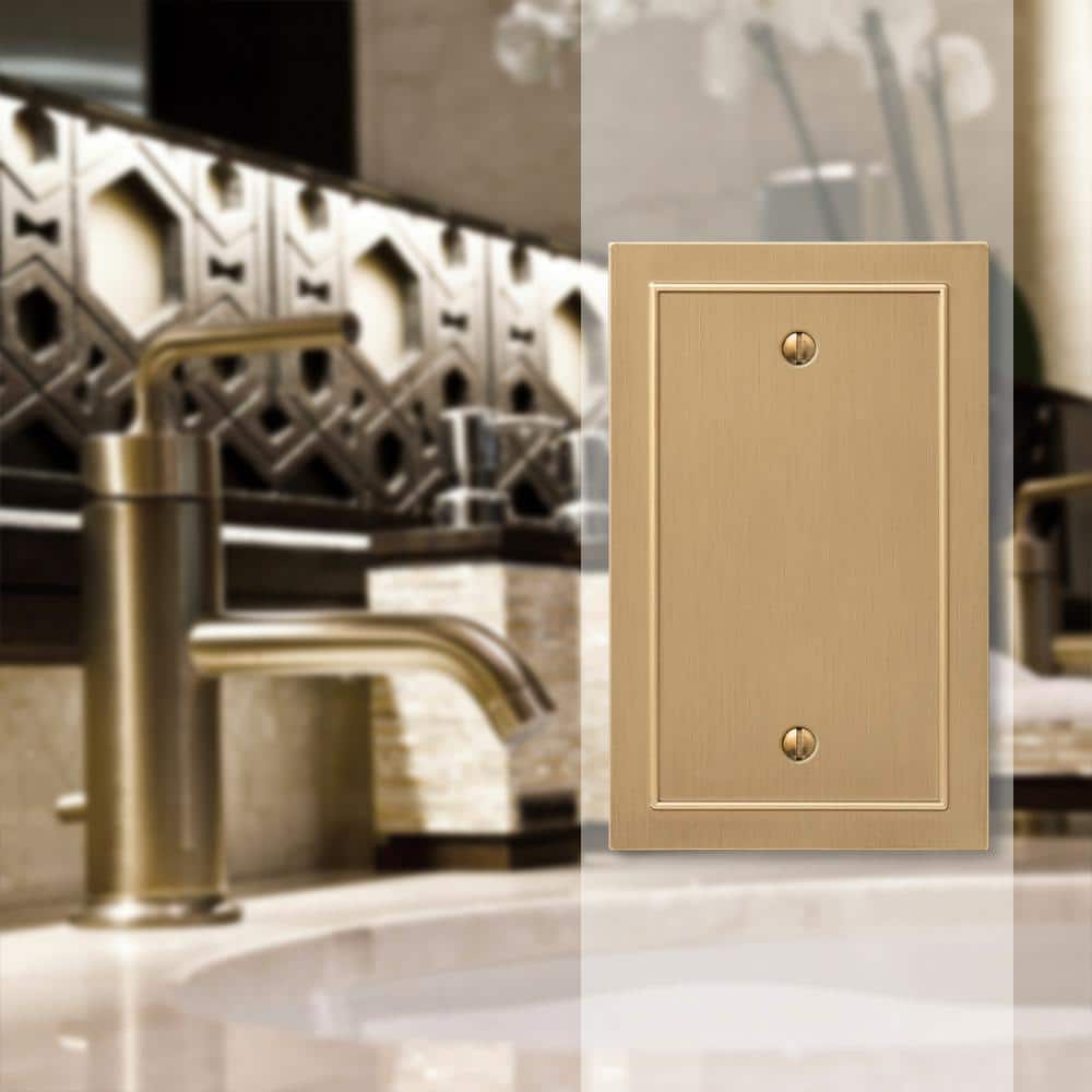 Bethany Brushed Bronze Single Blank Metal Wall Plate