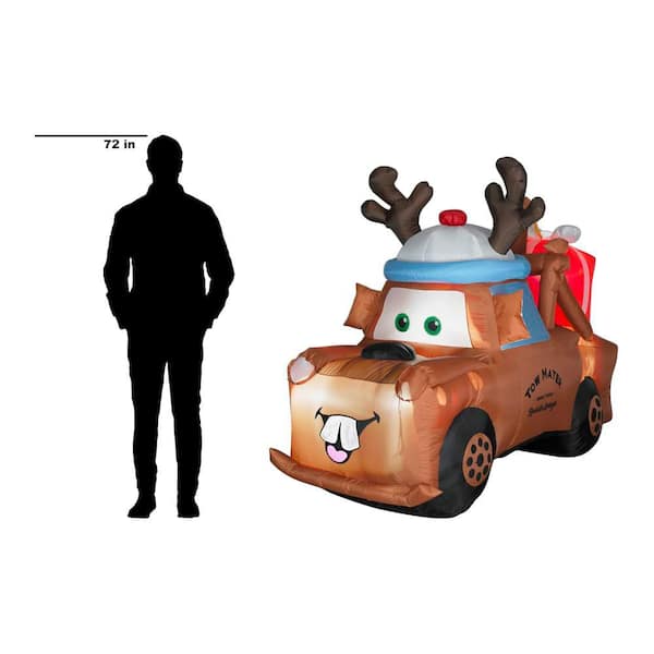 Unbranded - 5 ft. Airblown Inflatable Lighted Mater with Reindeer Hat and Present