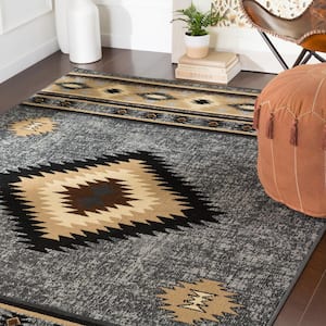 Sora Medium Grey 5 ft. 3 in. x 7 ft. 6 in. Area Rug