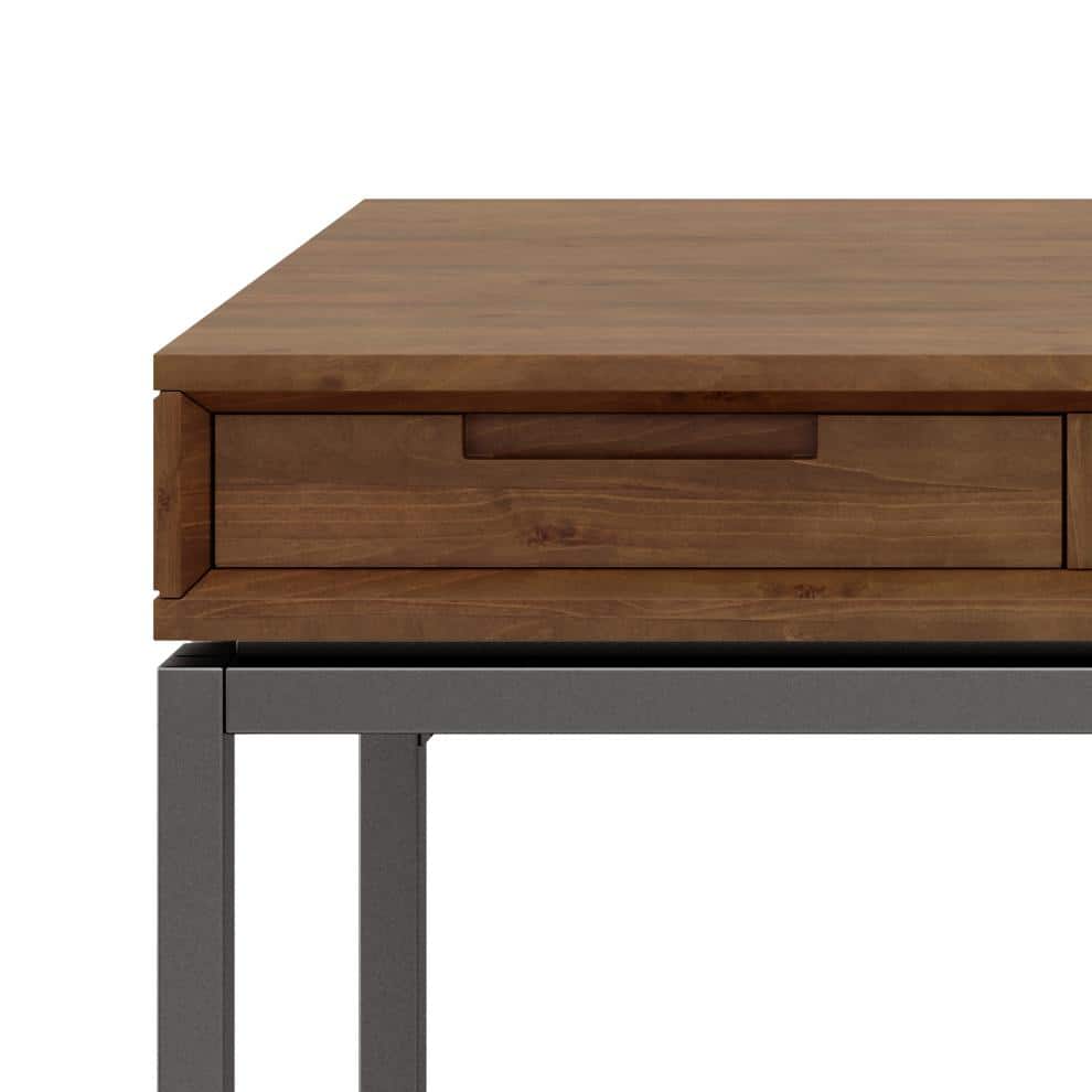 Banting Medium Saddle Brown Solid Rubberwood Desk with Drawer and Keyboard Tray