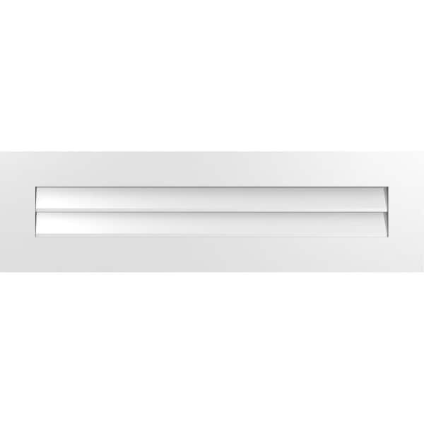 Ekena Millwork 42" x 12" Rectangular White PVC Paintable Gable Louver Vent Non-Functional