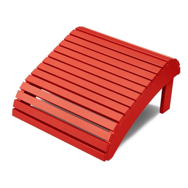 Leisure Line Classic Red Recycled Plastic Outdoor Adirondack Ottoman