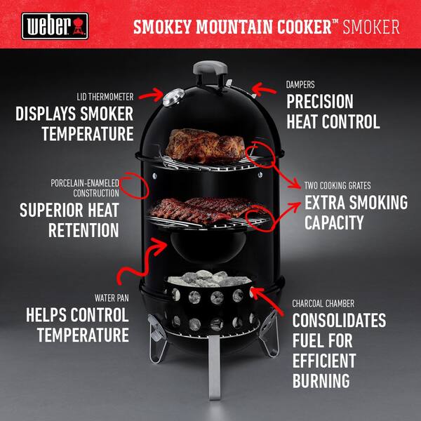 Weber Premium Cover For 14” Smokey Mountain Cooker – Black, 30173399