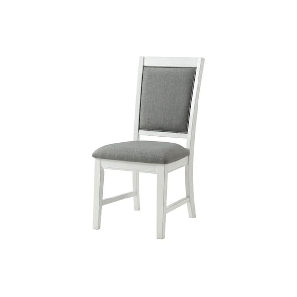 Martin Svensson Home Del Mar Antique White and Grey Linen Upholstered Dining Room Side Chair (Set of 2)