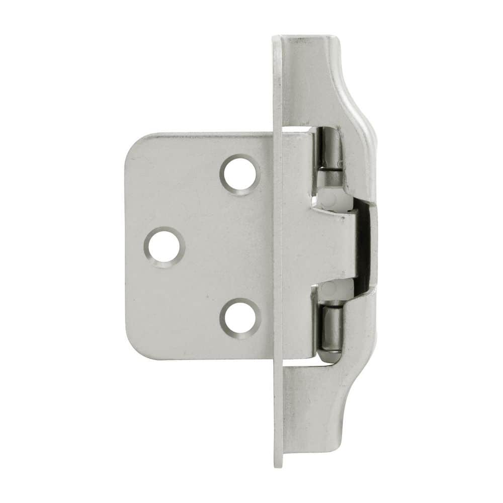 Hinge Semi-Concealed 1/4 in. Overlay Face Frame Partial Wrap Self-Close Satin Nickel Hinge (5-Pairs) price history on PriceWatchPro
