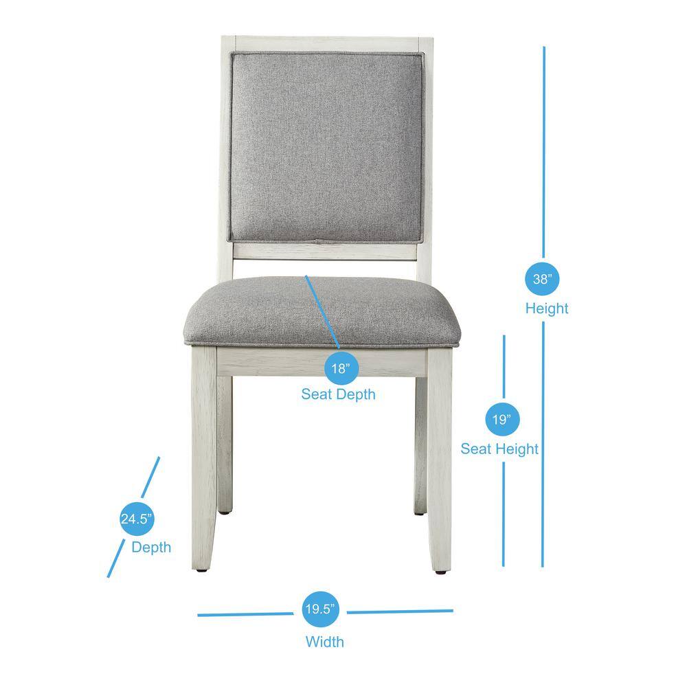 Set of 2 Gray Microfiber Upholstered Parsons Side Chairs with Wood Frame