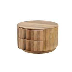 Christa 30 in. Natural Round Wood Coffee Table