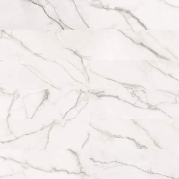 Turret Statuario White 12 in. x 36 in. Glossy Ceramic Rectangular Wall Tile (14.53 sq. ft. /Case)