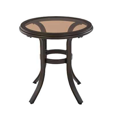 Outdoor Side Tables Patio, Small Round Glass Patio Side Table