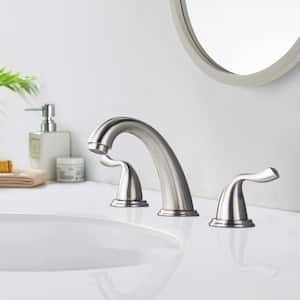 8 in. Widespread 2-Handle High-Arc Bathroom Faucet Trim Kit with Pop-Up Drain in Brushed Nickel