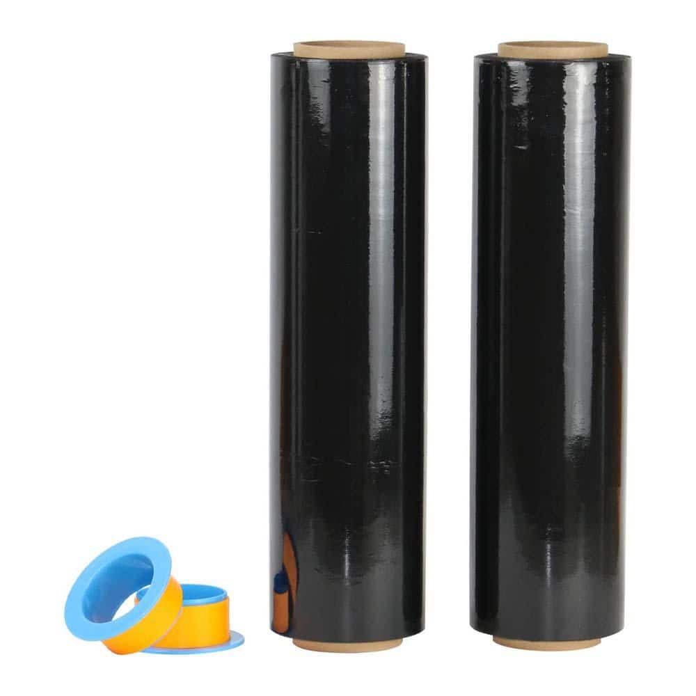18 x 1000 ft. Black Shrink Wrap 80 Gauge Heavy Duty Plastic Film with Handle for Packing Moving Shipping 2 Pack price history on PriceWatchPro