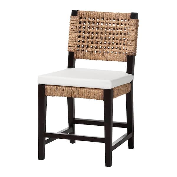 bali & pari Alise Dark Brown and Natural Seagrass Dining Chair 228