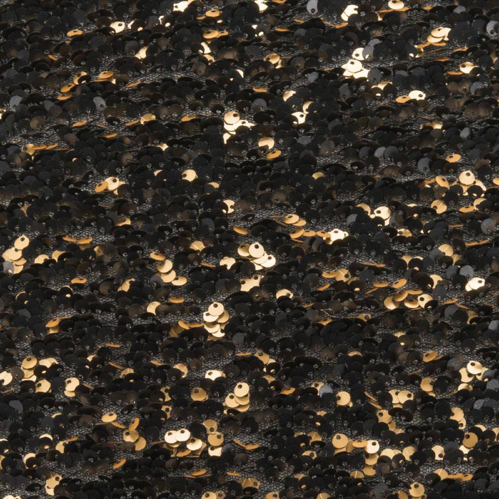 Gold and Black Sequined 18" Square Throw Pillow