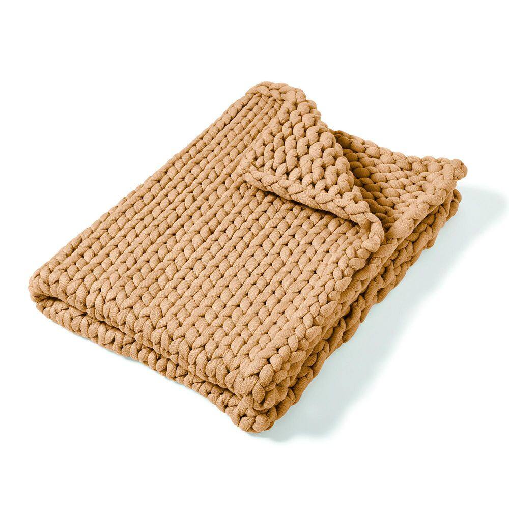 Camel Knitted Wool Baby Throw Blanket 50" x 40"