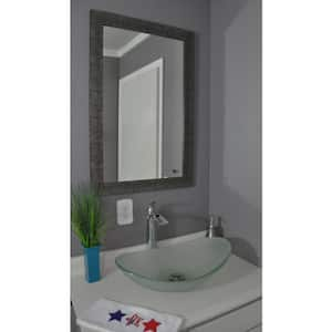 36 in. x 30 in. Safari Silver Non Beveled Vanity Wall Mirror