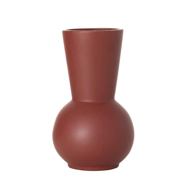 SULLIVANS 12 in. Modern Matte Umber Gourd Vase, Ceramic