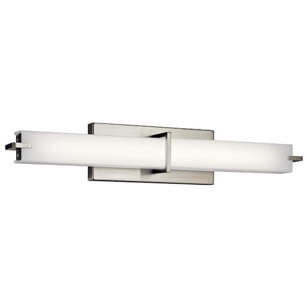 KICHLER Independence 25.75 in. Brushed Nickel Integrated LED Transitional Linear Bathroom Vanity Light Bar
