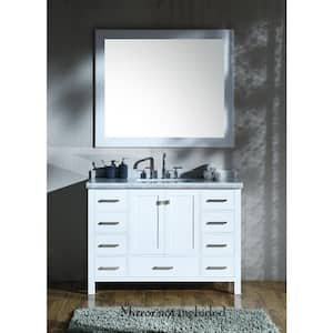 Cambridge 49 in. W x 22 in. D x 36 in. H Bath Vanity in White with Carrara White Marble Top