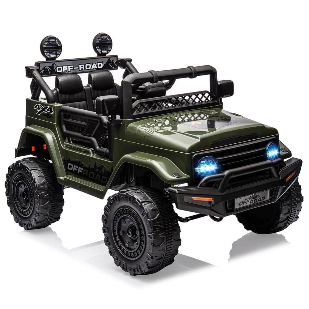 12V Ride on Truck Car with Remote Control Spring Suspension, LED Lights, Music, 3 Speeds, Green price history on PriceWatchPro