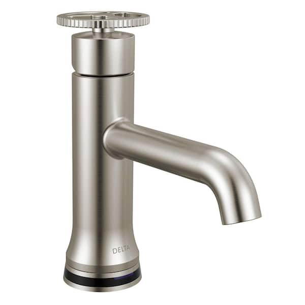 Delta Trinsic Touch 2O Single Handle Single Hole Bathroom Faucet with Drain Kit Included in Stainless