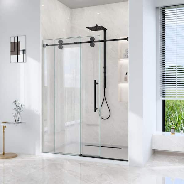 SHAAMA Valora 60 in. W x 72 in. H Single Sliding Frameless Shower