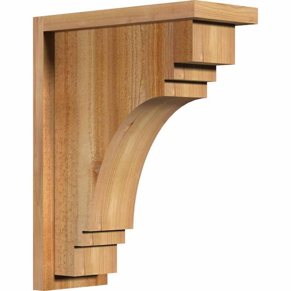 Ekena Millwork 6 in. x 14 in. x 18 in. Western Red Cedar Pescadero Rough Sawn Corbel with Backplate