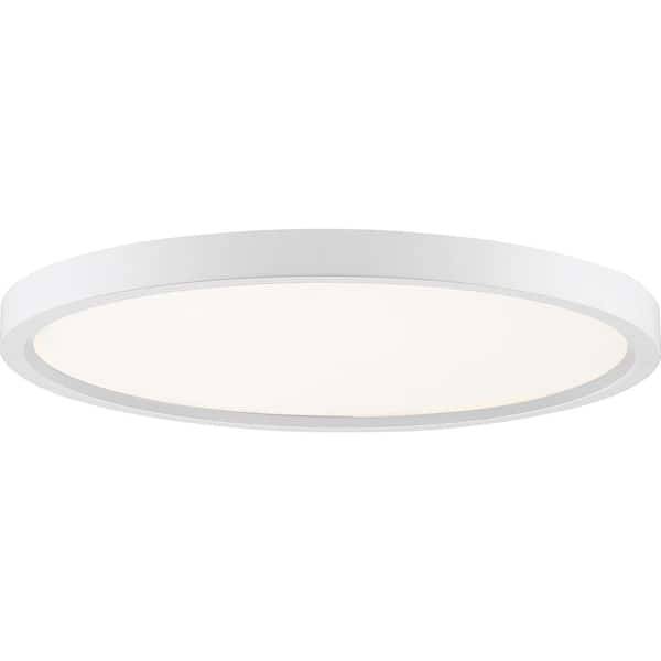 Outskirts 15 in. White Lustre LED Flush Mount
