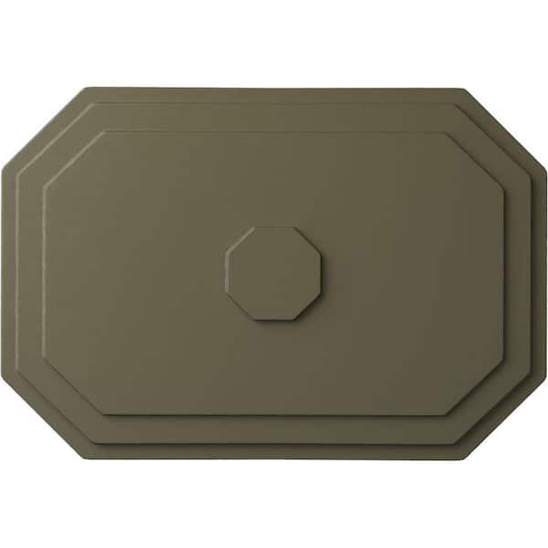Ekena Millwork 25-1/4 in. W x 17-1/4 in. H x 1-3/4 in. Felix Urethane Ceiling Medallion, Hand-Painted Spartan Stone