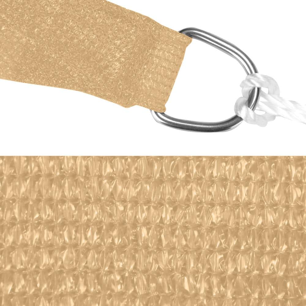 Beige 10' x 10' High-Density Polyethylene Square Patio Shade Sail