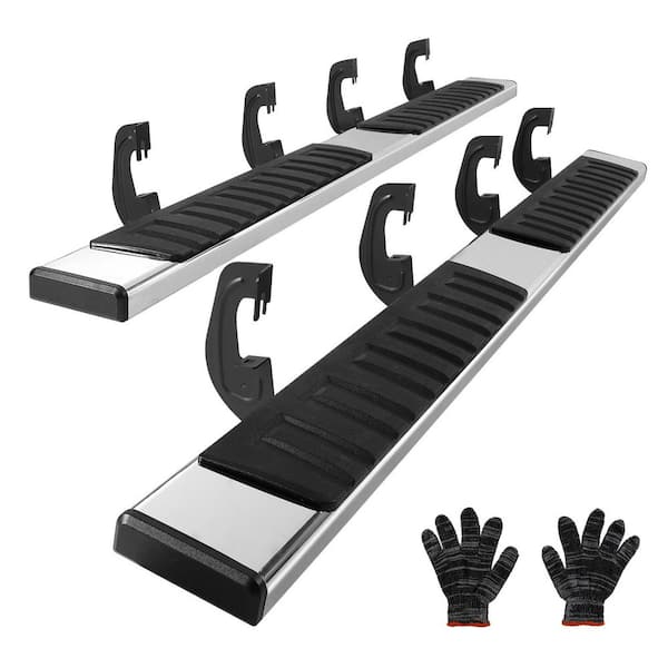 SKYSHALO Running Boards, 6 in. Step Bars Compatible with 2007-2018 Chevy Silverado, 201 Stainless Steel Side Steps Nerf Bars