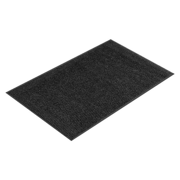 Front Door Mat, 3 x 10 ft. Commercial Floor Mat for Indoor and Outdoor, Stylish Striped Industrial Carpet Gray Area Rug