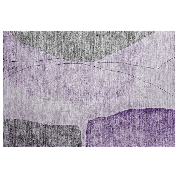 Dream Shag Premium Machine Washable Abstract ADS696 Purple 2 ft. x 3 ft. Accent Rug