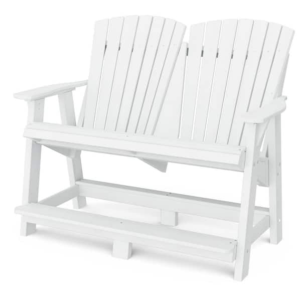Wildridge Heritage White Plastic Outdoor Double High Adirondack Chair